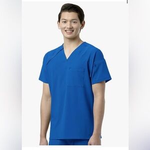 NWT WonderWink Men's Ez Zip Scrub Top XL Royal Blue